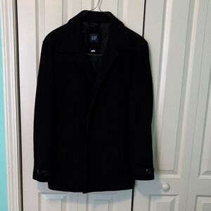 GAP Men's Classic Wool Black Pea Coat Size Medium